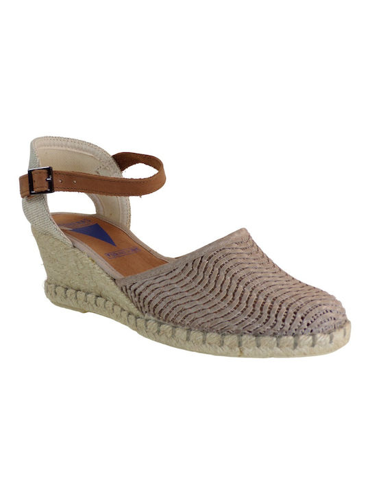 Verbenas Malena Women's Leather Platform Espadrilles Pouro