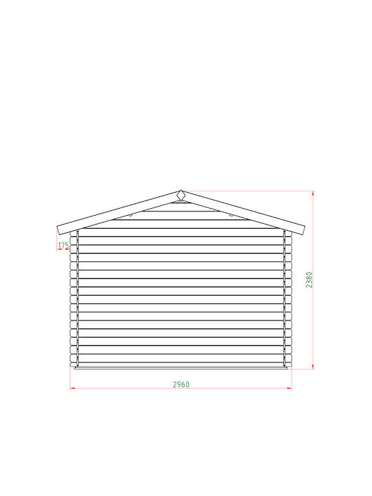 Wooden Garden Shed L2.46xW2.96xH2.38m