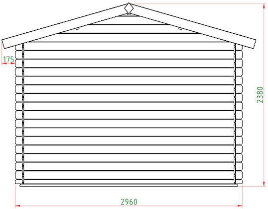 Hölzernes Gartenhaus M2.46xP2.96xH2.38m