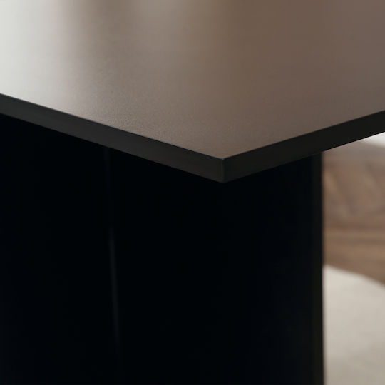 Ausziehbarer Küchentisch Aus Holz Schwarz 75x140x74cm
