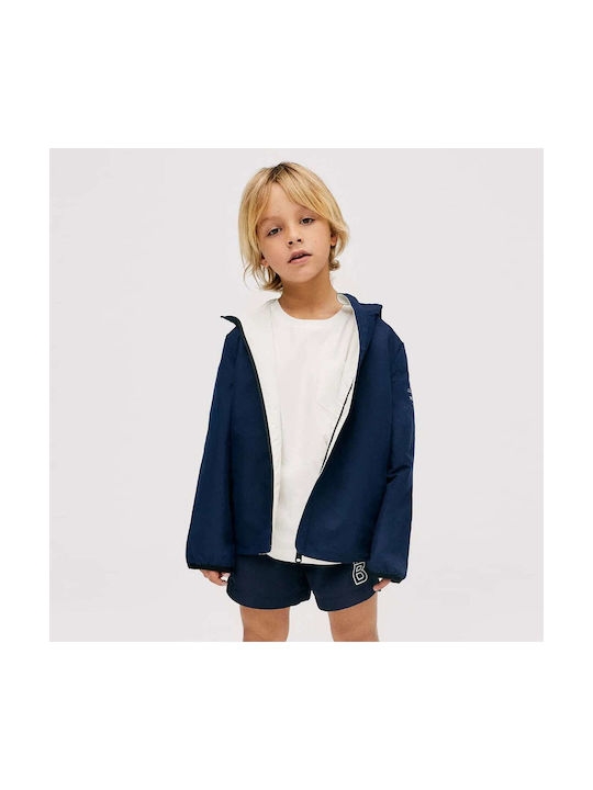 Ecoalf Kinderjacke Kurz Beidseitig mit Kapuze Marineblau