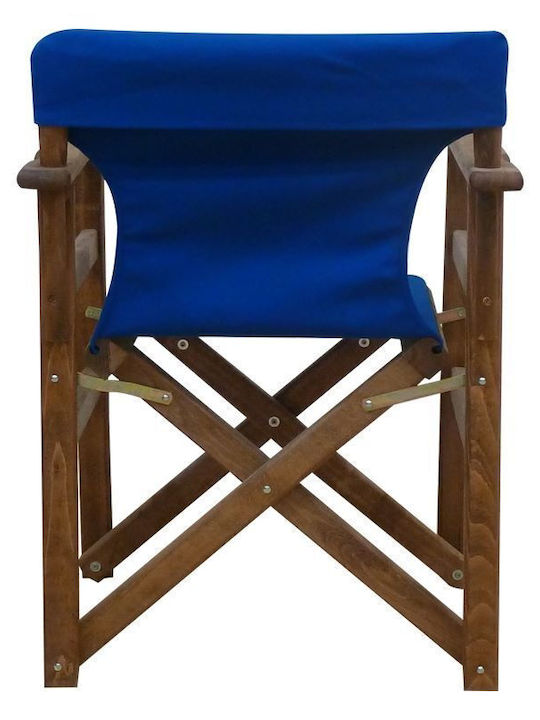 Director's Chair Wooden Torino Walnut / Blue 59x51x85cm
