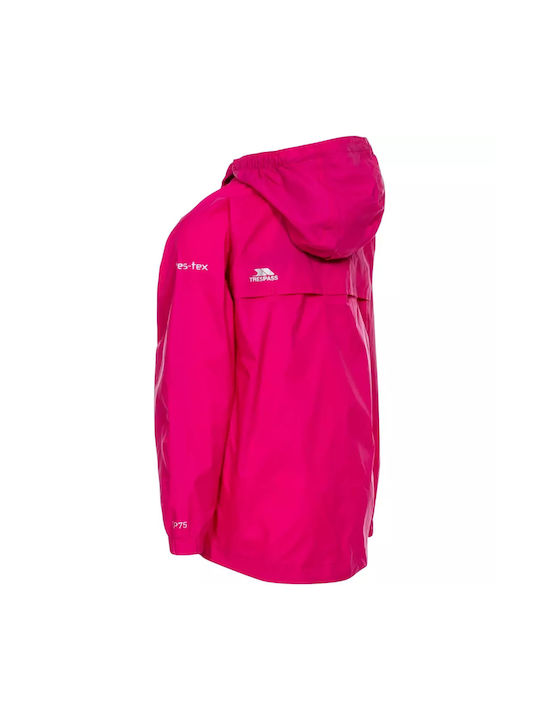 Trespass Windproof & Waterproof Girls Casual Jacket Fuchsia with Ηood