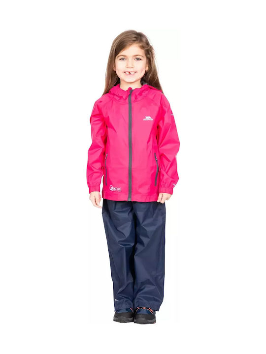 Waterproof Kids' Casual Jacket Short Windproof with Hood Fuchsia