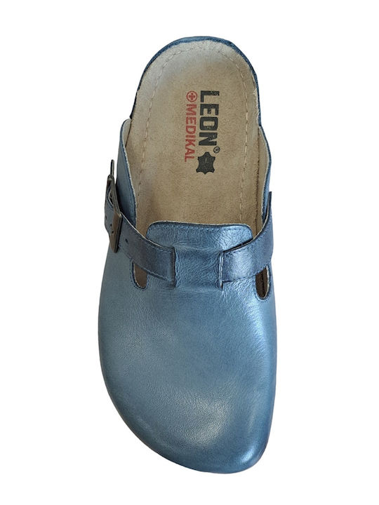 Men's anatomical shoe with leather lining blue LEON 707 MED707-BLU