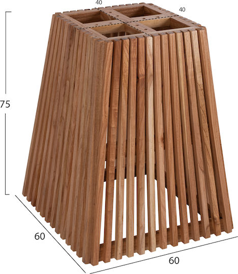 HomeMarkt Mindi Wooden Table Stand Table Office Beige 60x60x75cm