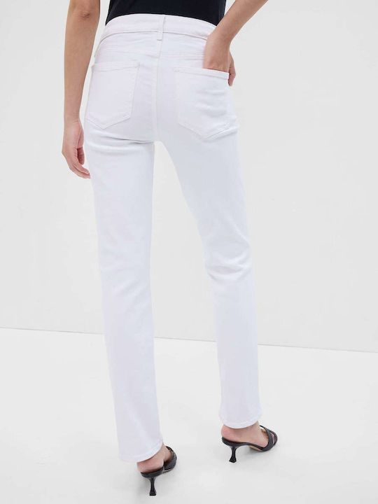 GAP Women's Jean Trousers Mid Rise in Straight Line White