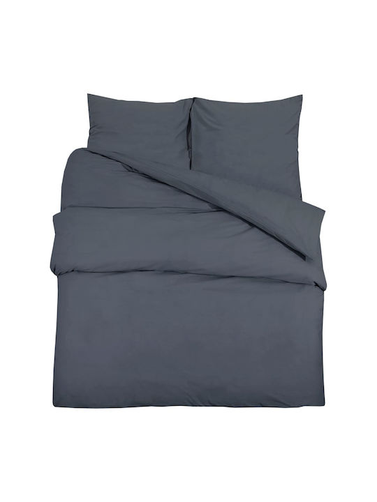 vidaXL Duvet Cover Set Single with Pillowcase 140x200 Gray