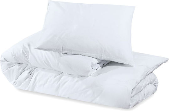 vidaXL Duvet Cover Set Single with Pillowcase 155x220 White