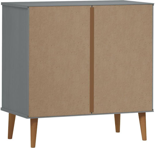 Comodă Dormitor Din Lemn Masiv Molde Cu 3 Sertare Gri 80x40x80 cm