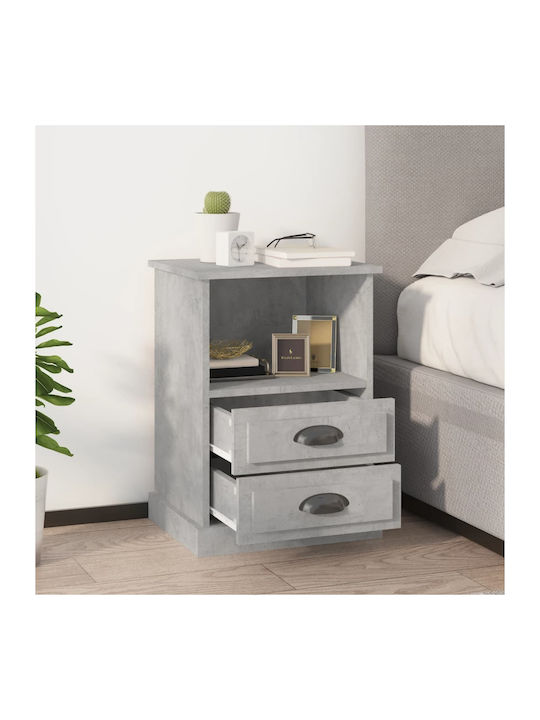 Wooden Bedside Tables 2pcs Gray 43x36x60cm