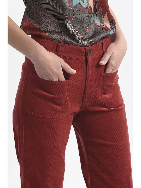 Women's Fabric Trousers Teracotta