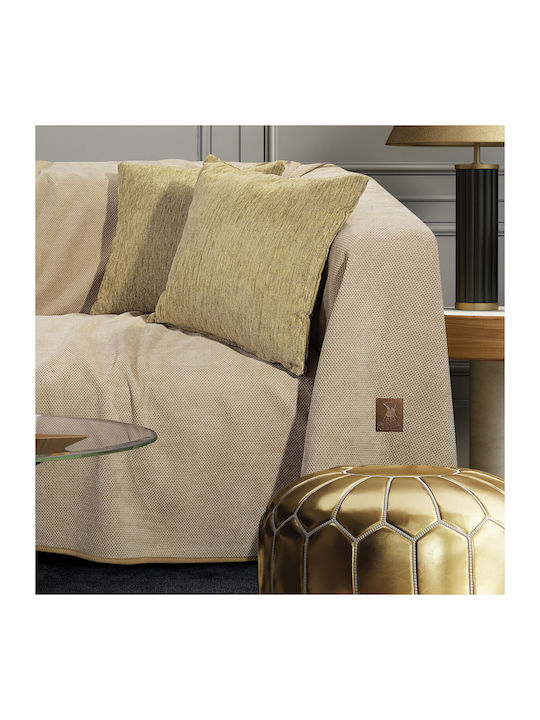 Greenwich Polo Club Decke Für Zweisitzer-Sofa Fleece 180x250cm Beigefarbe