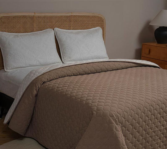 Adam Home Mistral Σετ Κουβερλί Υπέρδιπλο Microfiber Καφέ 220x240cm 3τμχ