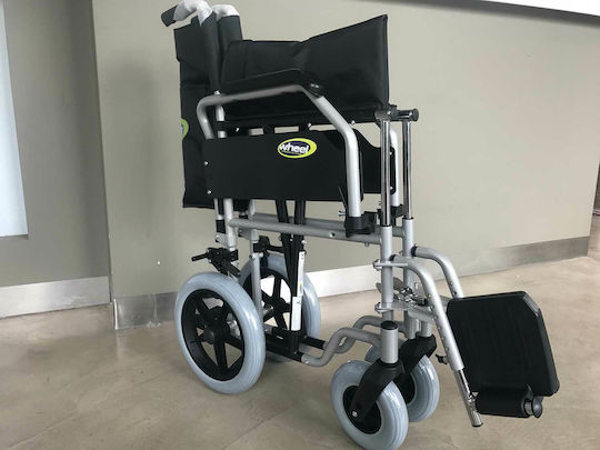 Wheel Economy Transit Αναπηρικό Αμαξίδιο 12" Πτυσσόμενο Απλού Τύπου 46cm Μαύρο / Ασημί
