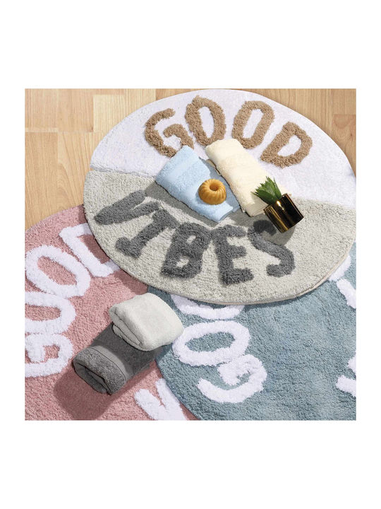 Das Home Badematte Baumwolle Rund 0682 420760900682 Gray 60x60cm