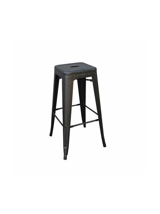 Metallic Stool for Bar Outdoor Relix Black 1pcs 43x43x67cm