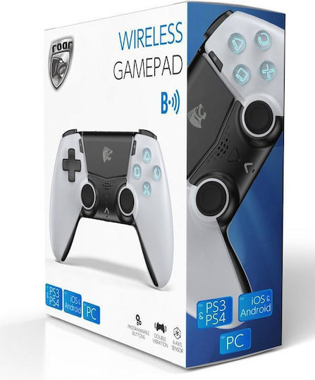 Roar RR-0021 Ασύρματο & Ενσύρματο Gamepad για Android / PC / PS3 / PS4 Λευκό