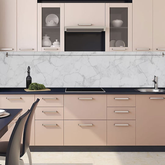 Διακοσμητικό Αυτοκόλλητο Τοίχου White Marble XL Κουζίνας / Μπάνιου 1τμχ 240x60εκ. Ango