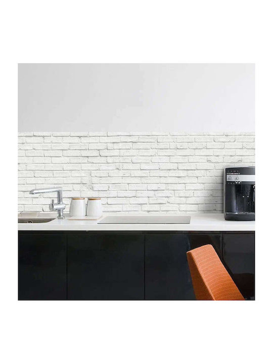 Διακοσμητικό Αυτοκόλλητο Τοίχου White Bricks 1τμχ 240x60εκ. Ango