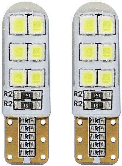 AMiO Лампи Автомобила & Мотоциклета T10 LED 5600К Хладно бяло 12V 1.5W 2бр