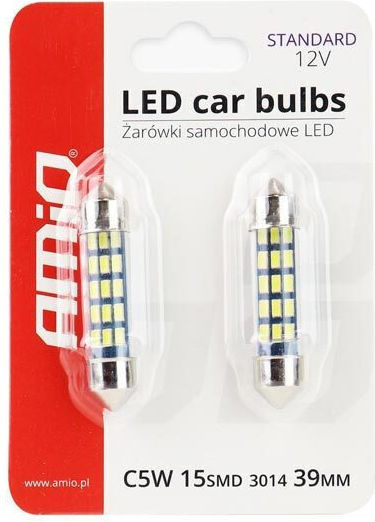 AMiO Lamps Car C5W LED 5600K Cold White 12V 0.6W 2pcs