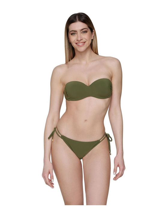 Blue Sense Bikini Bottoms Brazil with Laces Khaki