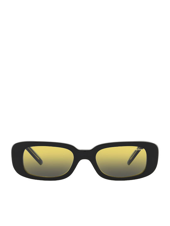Arnette Litty Unisex Sunglasses with Black Plastic Frame and Yellow Gradient Lens