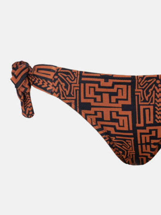 Rock Club Bikini Slip with Ties Brown