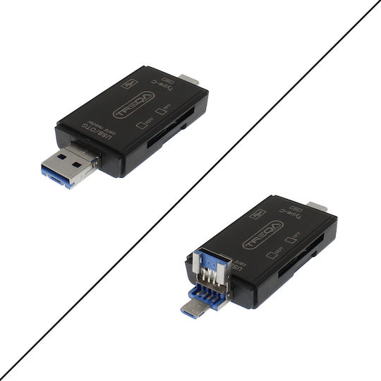 Treqa Card Reader USB 2.0 micro USB Type-C για SD