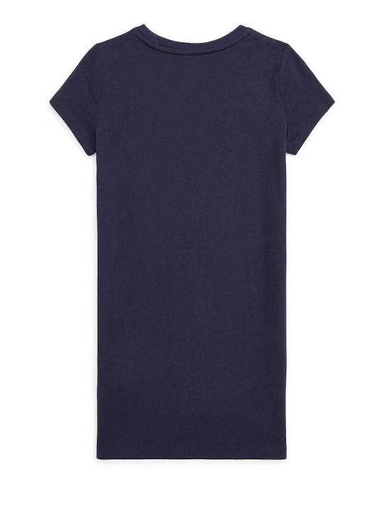 Ralph Lauren Mädchen Kleid Kurzärmelig Marineblau