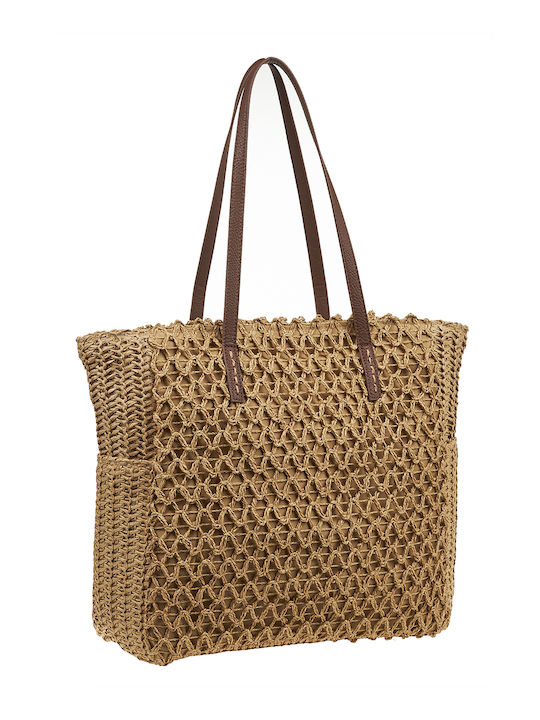 Verde Straw Beach Bag Beige