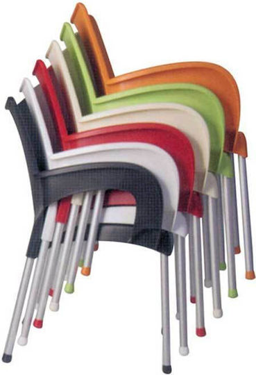 Outdoor-Stuhl Polypropylen Romeo Schwarz 58x53x83εκ.