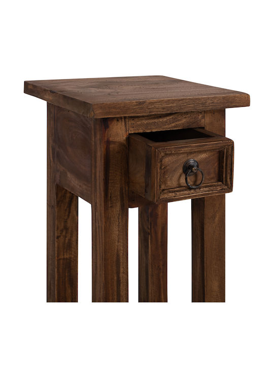 Square Solid Wood Side Table Natural L25xW25xH67cm