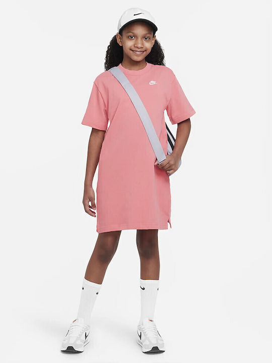 Sportswear Children's Dress Short Sleeve Coral
