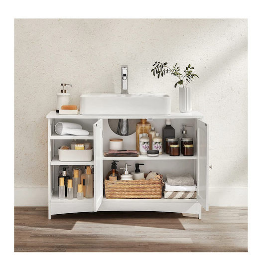 Vasagle Waschtisch ohne Waschbecken L90xB30xH60cm Weiß