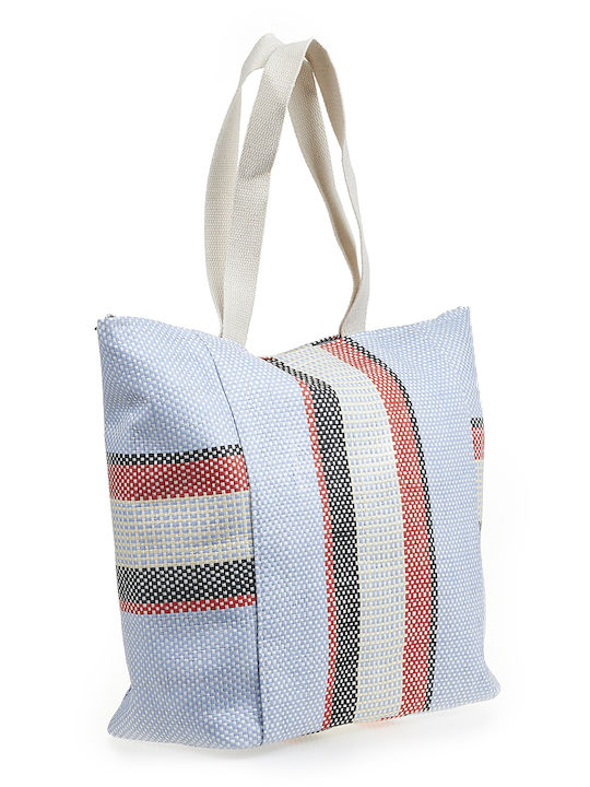 Verde Straw Beach Bag Blue