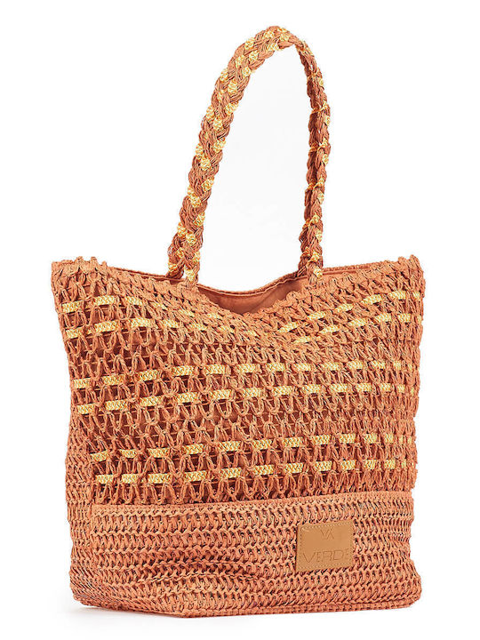 Verde Straw Beach Bag Orange