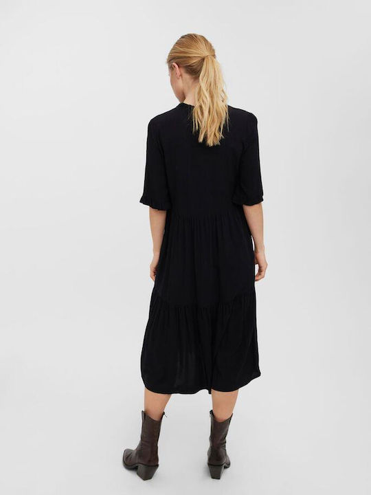 Vero Moda Summer Midi Shirt Dress Dress Black