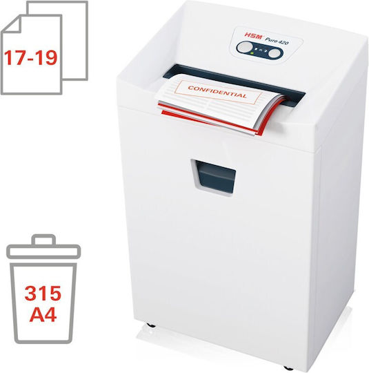 HSM Καταστροφέας Εγγράφων Pure 420 Strip Cut 19 Φύλλων με Κάδο 35lt