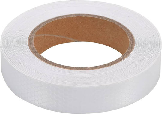 vidaXL Plastic Adhesive Reflective Tape White L20m