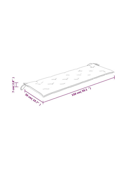 vidaXL Waterproof Bench Cushion for Garden Anthracite 150x50 cm