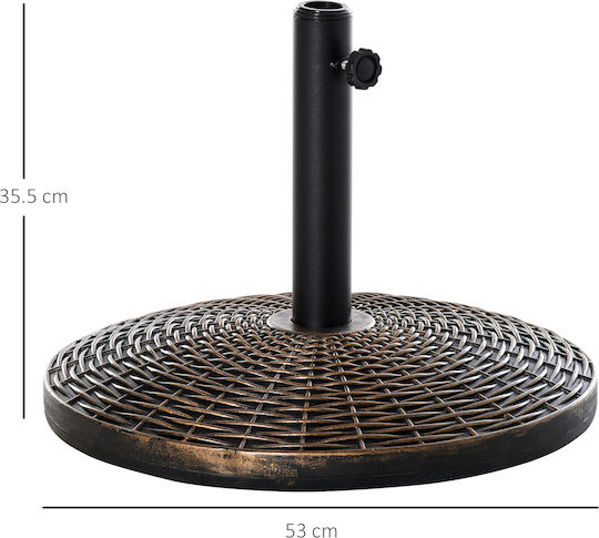 Outsunny Stand De Umbrelă Din Plastic Bronz