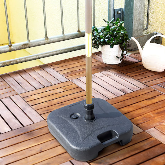 Outsunny Umbrella Stand made of Metal Black Velvet-Black Metal 46x45x26cm