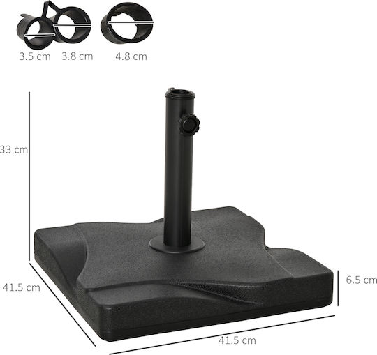 Outsunny Stand de umbrelă din Metal Negru 45x45x39cm