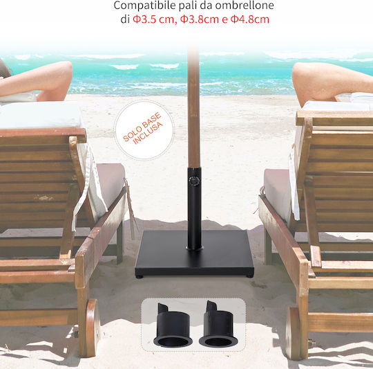 Outsunny Stand de umbrelă din Metal Negru 45x45x39cm