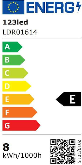 123led Λάμπα LED 7.3W για Ντουί E27 Θερμό Λευκό 806lm Dimmable