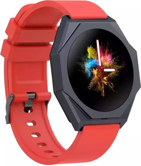Canyon Otto SW-86 Αδιάβροχο Smartwatch με Παλμογράφο (Κόκκινο)