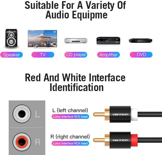 Vention Cable 2x RCA male - 2x RCA male 2m VAB-R06-B200
