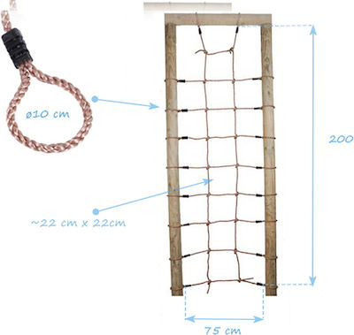 Showood Δίχτυ with Climbing Surface made of Wood 75x200cm.